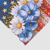 Patriottische Amerikaanse Vlag Bloemenglitter Tissuepapier (Detail)