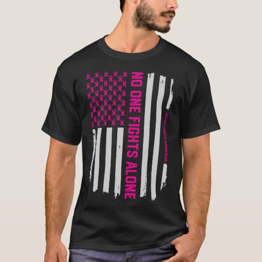 Patriottische Amerikaanse vlag Borstkanker T-shirt (Voorkant)
