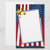 Patriottische Amerikaanse vlag briefpapier (Voorkant / Achterkant)