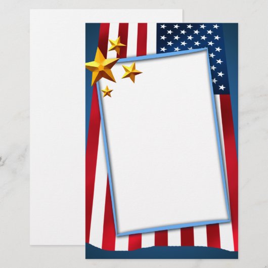 Patriottische Amerikaanse vlag briefpapier (Voorkant / Achterkant)