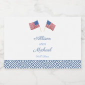 Patriottische Amerikaanse vlag bruiloft gunst Likeurfles Etiket (Enkel label)