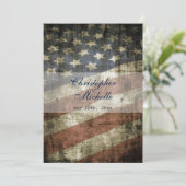  Patriottische Amerikaanse vlag bruiloft RSVP en Kaart (Staand voorkant)