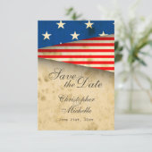 Patriottische Amerikaanse vlag bruiloft Save The Date (Staand voorkant)