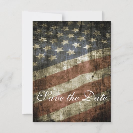 Patriottische  Amerikaanse vlag bruiloft Save The Date (Voorkant)