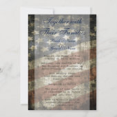 Patriottische Amerikaanse vlag bruiloft uitnodigin Kaart (Achterkant)