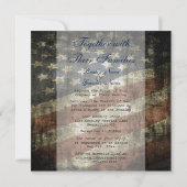 Patriottische Amerikaanse vlag bruiloft uitnodigin Kaart (Achterkant)