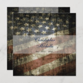 Patriottische Amerikaanse vlag bruiloft uitnodigin Kaart (Voorkant / Achterkant)