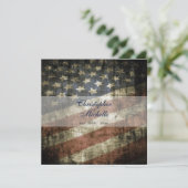 Patriottische Amerikaanse vlag bruiloft uitnodigin Kaart (Staand voorkant)