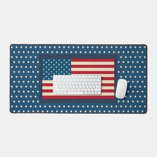 Patriottische Amerikaanse Vlag Bureaumat Cadeau (Keyboard & Muis)