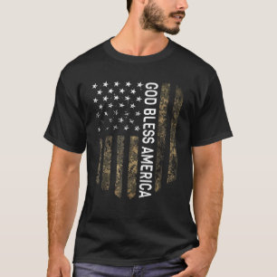 Patriottische Amerikaanse vlag Camo God Bless Amer T-shirt