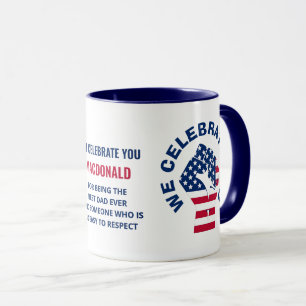 Patriottische Amerikaanse vlag CELEBRATE DAD Mok