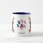 Patriottische Amerikaanse vlag Chihuahua Hond Mok (Midden)