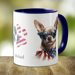 Patriottische Amerikaanse vlag Chihuahua Hond Mok