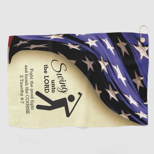 Patriottische Amerikaanse vlag Christelijk Golfhanddoek (Horizontaal)