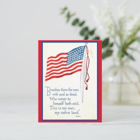 Patriottische Amerikaanse vlag citaat Feestdagenkaart (Staand voorkant)