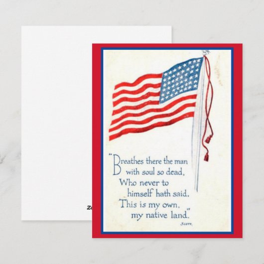 Patriottische Amerikaanse vlag citaat Feestdagenkaart (Voorkant / Achterkant)