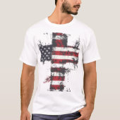 Patriottische Amerikaanse vlag cross-shirt T-shirt (Voorkant)