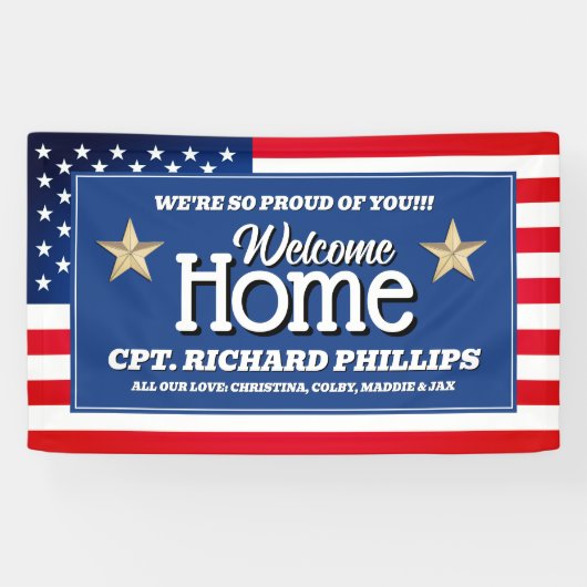Patriottische Amerikaanse vlag Custom Military Wel Spandoek (Horizontaal)
