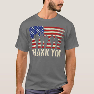Patriottische Amerikaanse vlag Dank je veteranenda T-shirt
