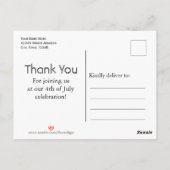 Patriottische Amerikaanse vlag Dank je wel Briefkaart (Achterkant)