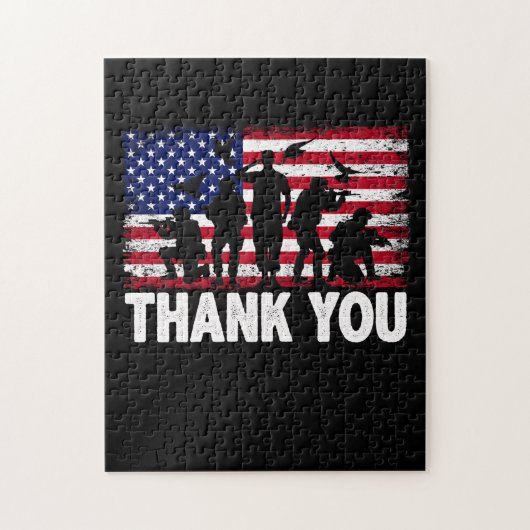 Patriottische Amerikaanse vlag Dank je wel Legpuzzel (Verticaal)