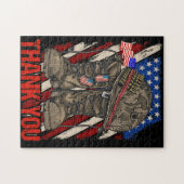 Patriottische Amerikaanse vlag Dank je wel Legpuzzel (Horizontaal)