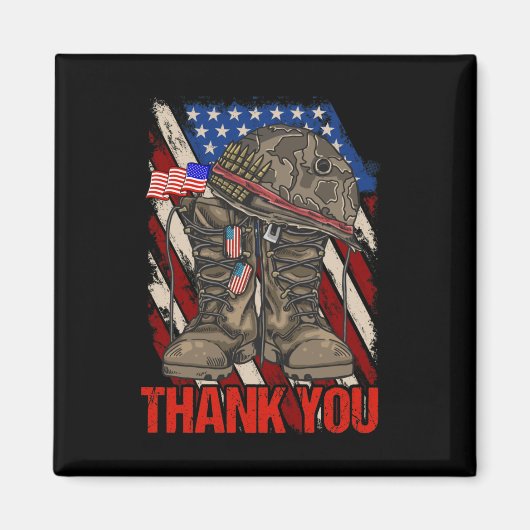 Patriottische Amerikaanse vlag Dank je wel Magneet (Voorkant)