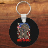 Patriottische Amerikaanse vlag Dank je wel Sleutelhanger (Voorkant)