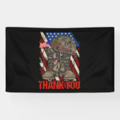 Patriottische Amerikaanse vlag Dank je wel Spandoek (Horizontaal)