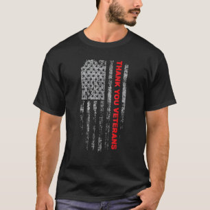 Patriottische Amerikaanse vlag Dank jullie veteran T-shirt