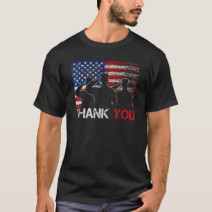 Patriottische Amerikaanse vlag Dank jullie veteran T-shirt