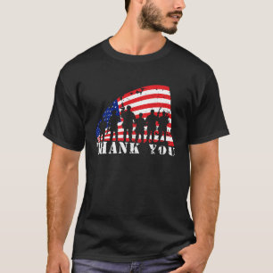 Patriottische Amerikaanse vlag Dank u veteraan T-shirt