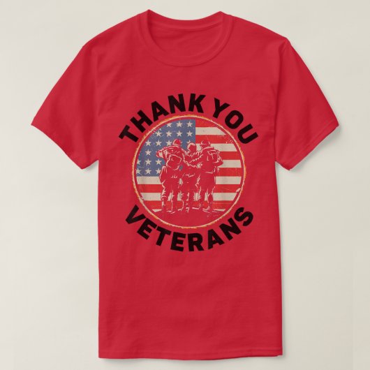 Patriottische Amerikaanse vlag Dank u veteranen Da T-shirt (Design voorkant)