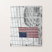 Patriottische Amerikaanse Vlag DEN Luchthaven Foto Legpuzzel (Verticaal)