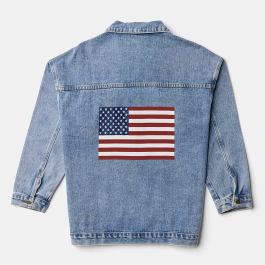 Patriottische Amerikaanse vlag Denim jas voor dame Denim Jacket (Achterkant)