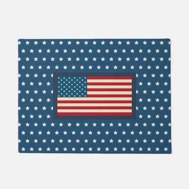 Patriottische Amerikaanse vlag deurmat cadeau (Voorkant)