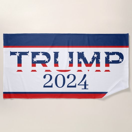 Patriottische Amerikaanse vlag Donald Trump 2024 Strandlaken (Voorkant)