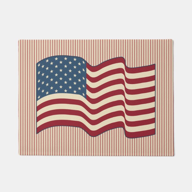 Patriottische Amerikaanse vlag Doormat Rug Gift Deurmat (Voorkant)