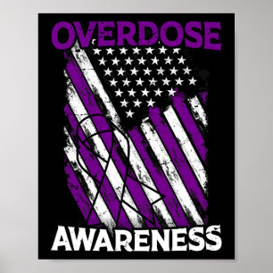 Patriottische Amerikaanse vlag Drug Overdose Opioi Poster