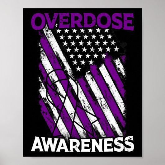Patriottische Amerikaanse vlag Drug Overdose Opioi Poster (Voorkant)
