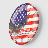 Patriottische Amerikaanse vlag-eagle-muurklok Grote Klok (Hoek)