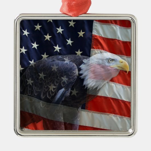 Patriottische Amerikaanse vlag Eagle Ornament (Voorkant)