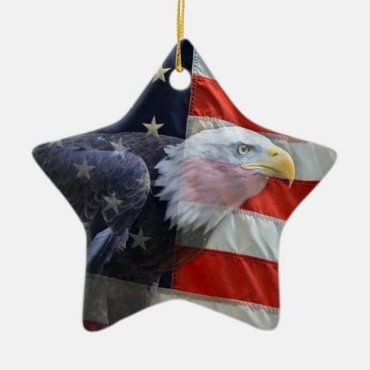Patriottische Amerikaanse vlag Eagle Ornament (Voorkant)