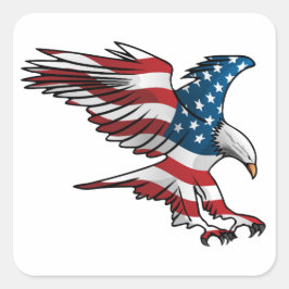 Patriottische Amerikaanse vlag Eagle Vierkante Sticker