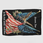 Patriottische Amerikaanse vlag en adelaar Amerikaa Golfhanddoek (Horizontaal)