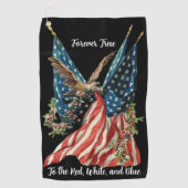 Patriottische Amerikaanse vlag en adelaar Amerikaa Golfhanddoek (Voorkant)