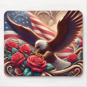 Patriottische Amerikaanse vlag en adelaar Muismat