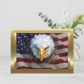 Patriottische Amerikaanse vlag en adelaar uitnodig Kaart (Staand voorkant)