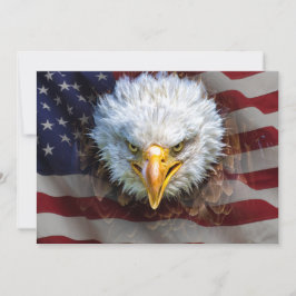 Patriottische Amerikaanse vlag en adelaar uitnodig Kaart