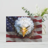 Patriottische Amerikaanse vlag en adelaar uitnodig Kaart (Staand voorkant)